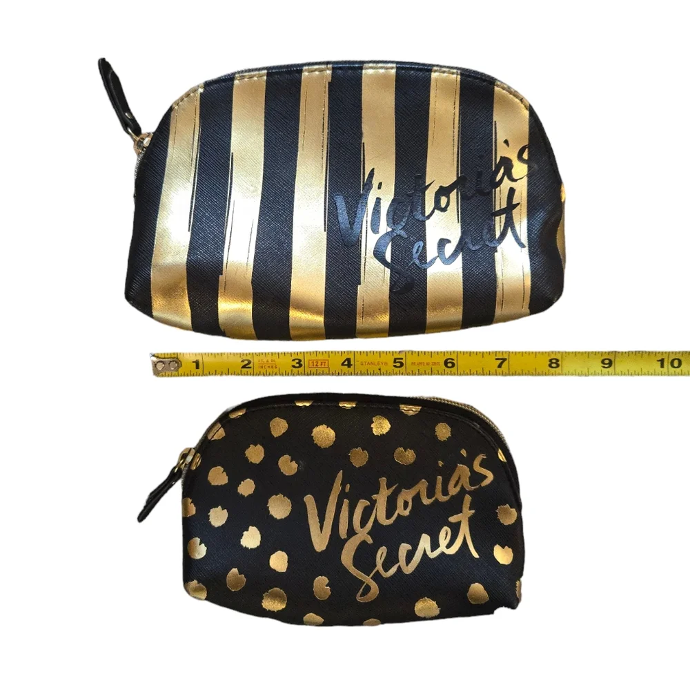 Victoria's Secret Makeup Bag Set Gold & Black